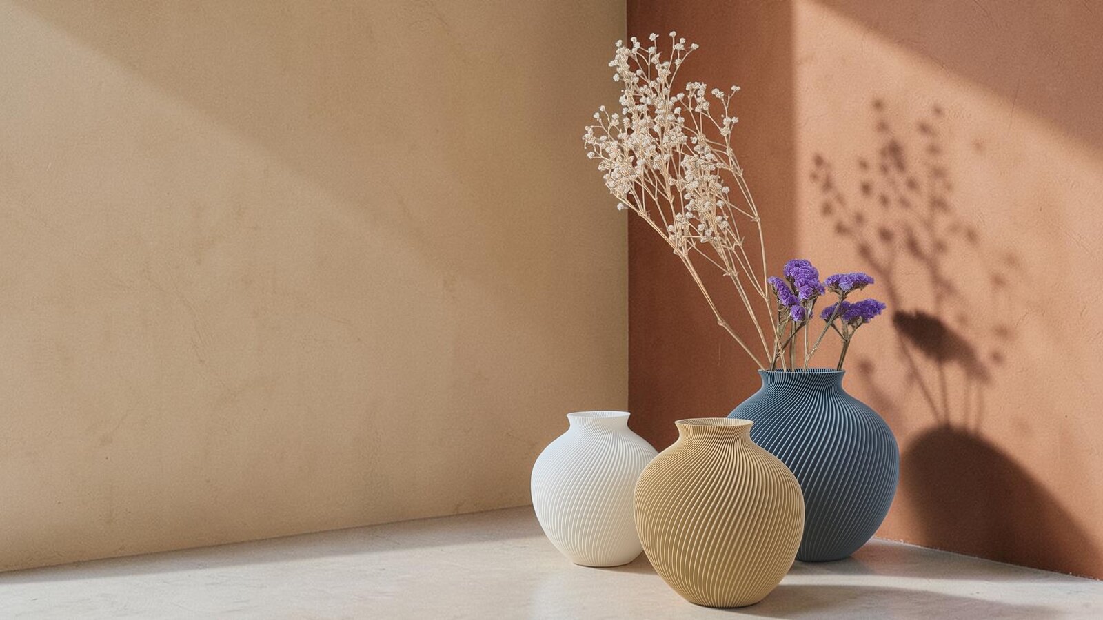 Nautilus Vase 3色 Quartz White / Stone Grey / Sand Beige